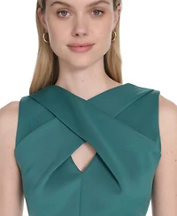 Calvin Klein Women's Wrap V-Neck Scuba Sheath Dress