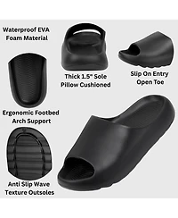 Alpine Swiss Men's Edgar Cloud Slides Ultra-Comfortable Arch Support Pillow Slippers Light Waterproof Non-Slip Recovery Sandals Shower Pool Gym Shoes