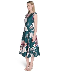 Calvin Klein Women's Short-Sleeve Midi A-Line Dress
