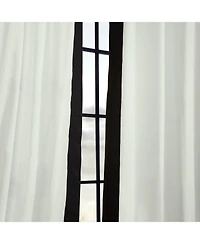 Half Price Drapes Fresh Popcorn & Black Bordered Grommet Vertical Printed Cotton Curtain