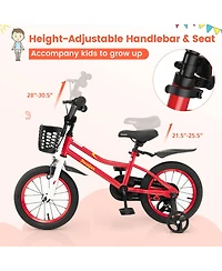 14 Inch Kids Bike with 2 Training Wheels for 3-5 Years Old