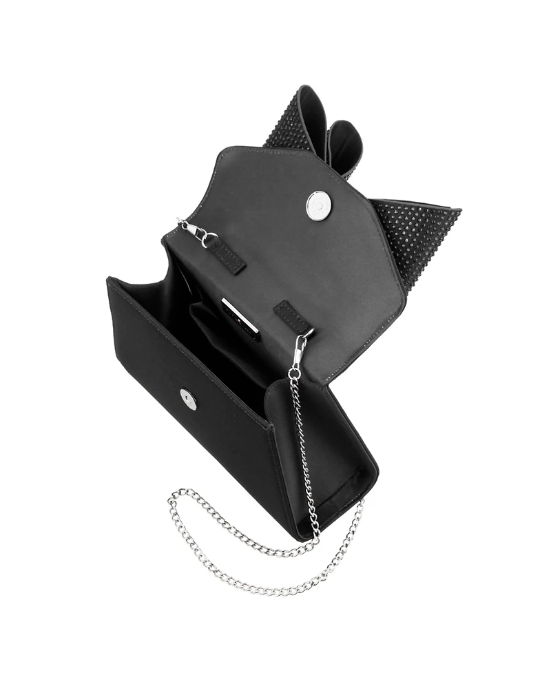 Nina Crystal Double Bow Handheld Satchel Bag