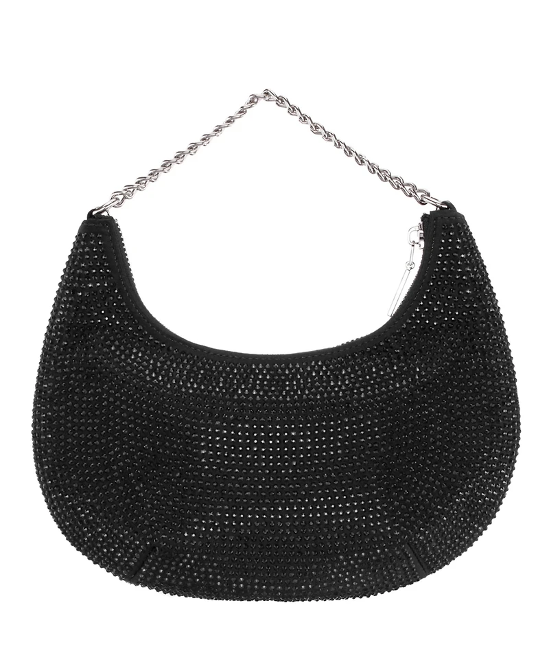Nina All Over Crystal Crescent Moon Crossbody Bag