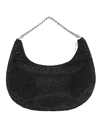 Nina All Over Crystal Crescent Moon Crossbody Bag