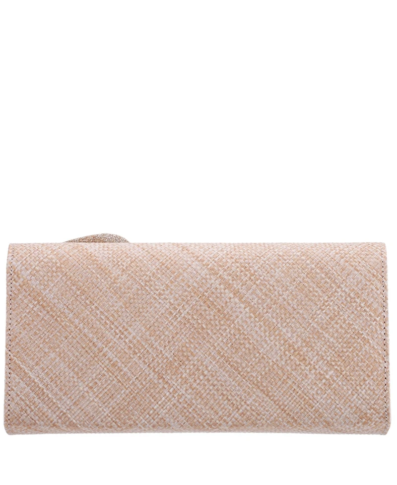 Nina Large Crystal Flower Slim Clutch Bag