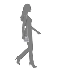 Nina 3-Tiered Crystal Mesh Ruffle Pouch Bag