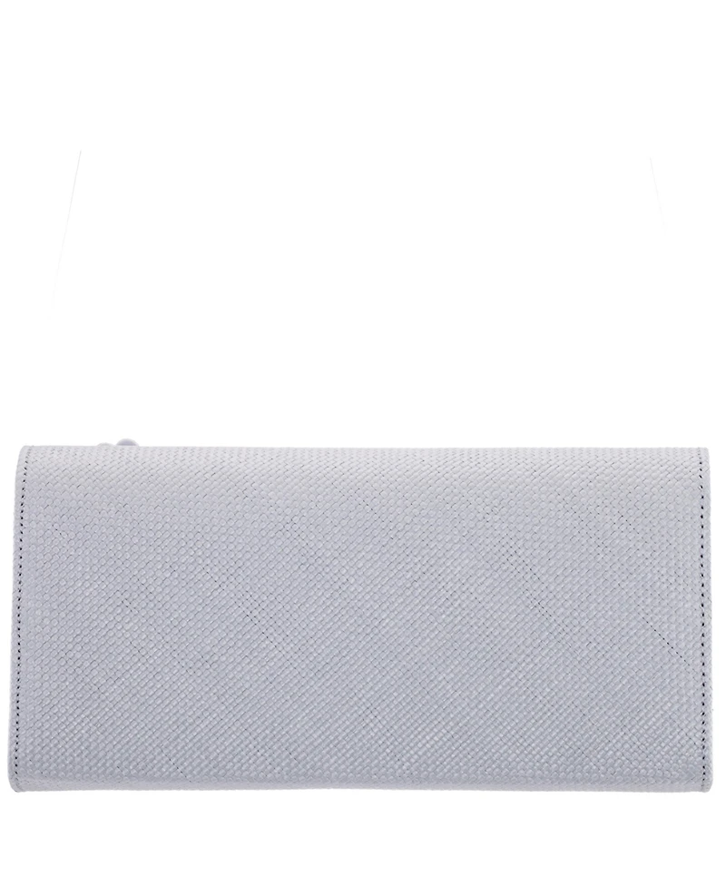 Nina Large Crystal Flower Slim Clutch Bag