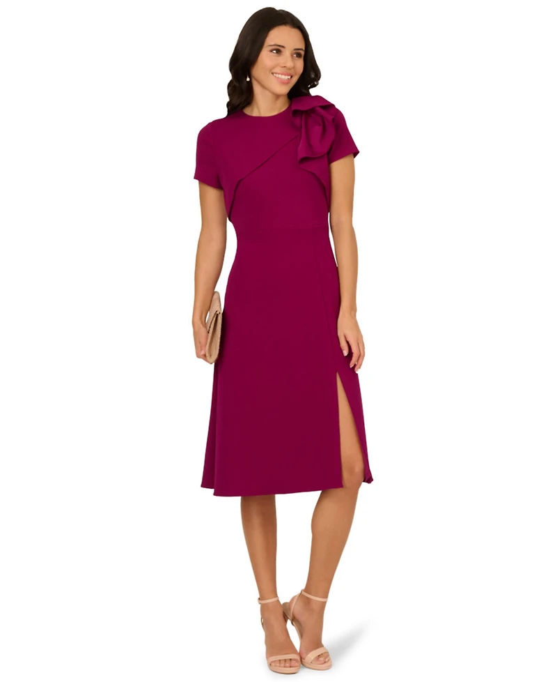 Adrianna Papell Women's Elbow-Sleeve A-Line Dress