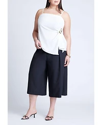 Eloquii Women's Asym Top With Hardware Detail