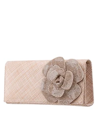 Nina Large Crystal Flower Slim Clutch Bag
