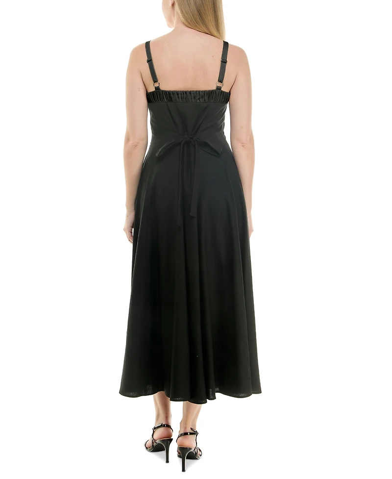 Taylor Women's Tie-Front Sleeveless Fit & Flare Dress