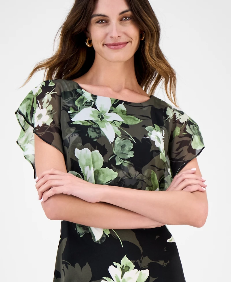 Connected Women's Chiffon-Bodice A-Line Dress