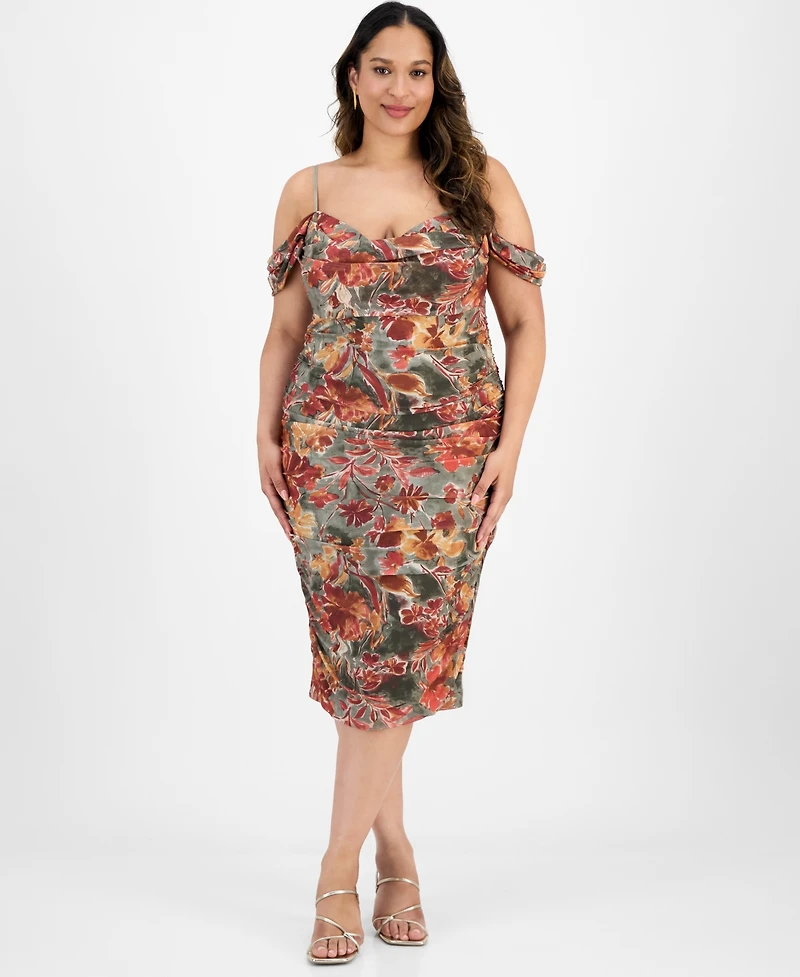 Katia Rae Trendy Plus Printed Midi Dress