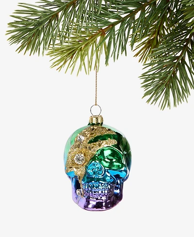 Holiday Lane Eclectic Charm Rainbow Skull Ornament, Macy's Exclusive