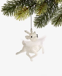 Holiday Lane Iced Delight White Deer With Feathers Ornament, Macy's Exclusive