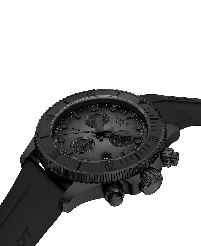 Tissot Men's Swiss Chronograph Seastar 1000 Rubber Strap Watch 38mm
