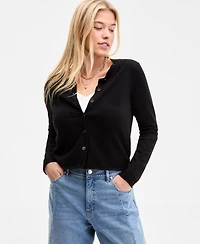 On 34th Women's Crewneck Button-Front Cardigan, Exclusively at Macy's