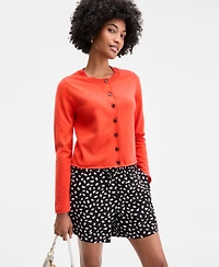 On 34th Women's Crewneck Button-Front Cardigan, Exclusively at Macy's