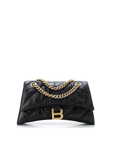 Pre-Owned Balenciaga Small Crush Chain Flap Bag Quilted Crushed Calfskin