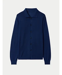 Gobi Cashmere Men's Silk Polo-Neck Cardigan