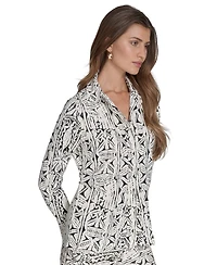 Halston Women's Printed Button-Front Shirt