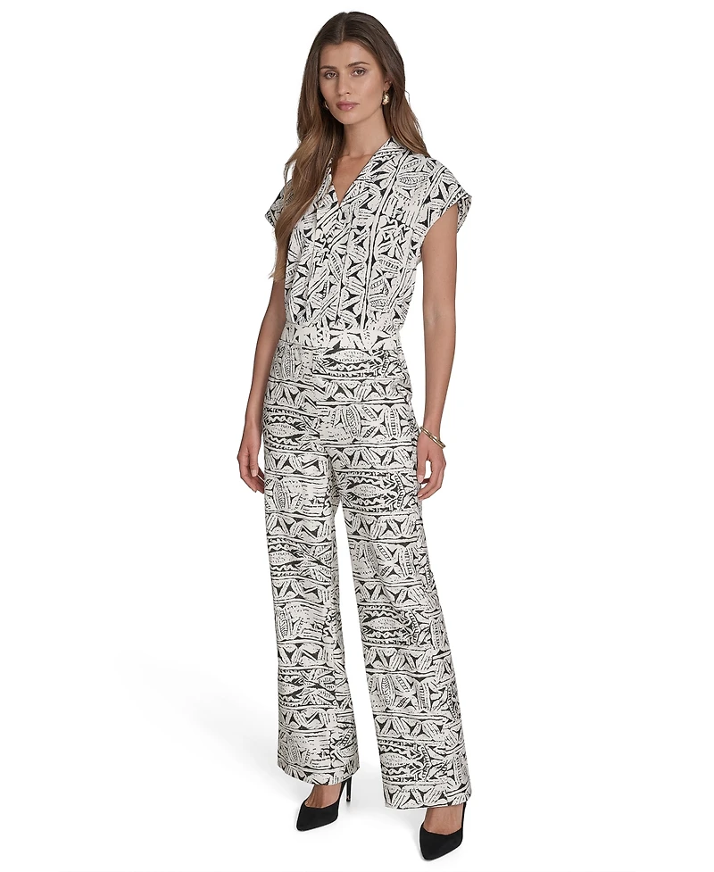 Halston Women's Printed High-Rise Wide-Leg Pants