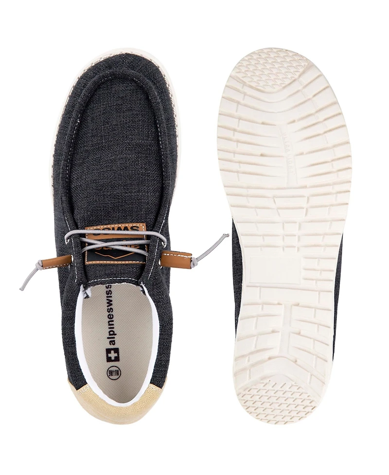 Alpine Swiss Men's Flynn Boat Shoes Lightweight Slip-On Loafers Moc Toe Sailing Deck Breathable Summer Travel Light Enough to Float