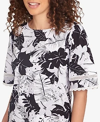 Ruby Rd. Petite Tropical Layered Print T Shirt