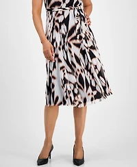 Sandra Darren Petite Tiered Printed Midi Dress