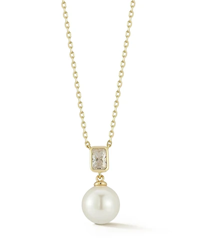 Rachel Zoe Sterling Silver Pearl and Cz Necklace