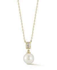 Rachel Zoe Sterling Silver Pearl and Cz Necklace