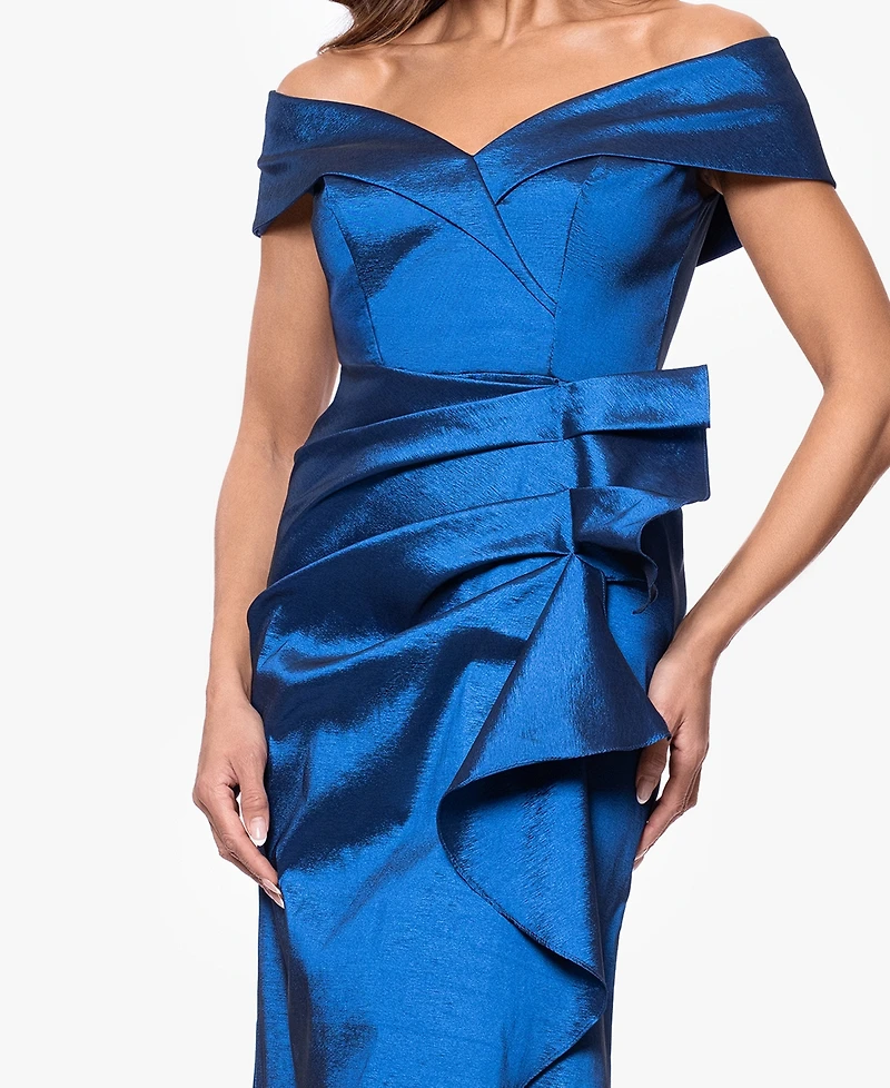 Xscape Petites Sweetheart-Neck Long Sheath Dress