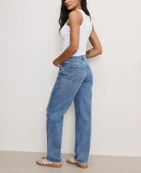 Good American Women's Cotton 90s High-Rise Relaxed Distress Jeans