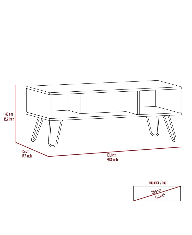 Depot E-shop Vassel Coffee Table, Four Legs, Two Shelves, Espresso