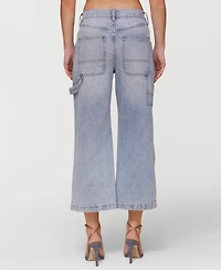Avec Les Filles Women's Drawstring Cropped Utility Jeans