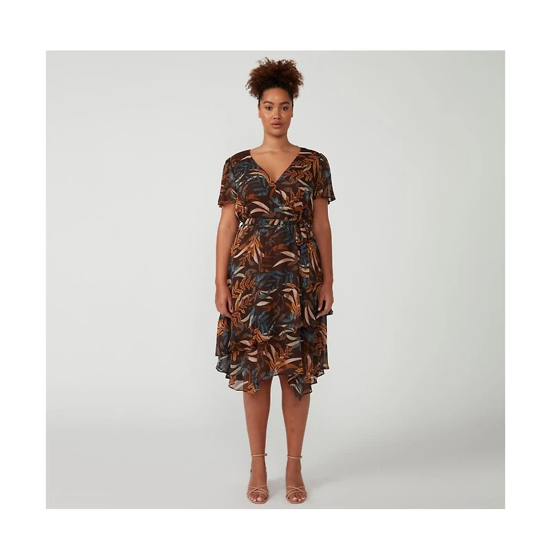 Dream Glow Faux-Wrap Dress