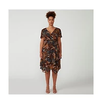 Dream Glow Faux-Wrap Dress