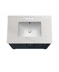 30" Bathroom Vanity with Marbel Undermount Sink and Glass Shelves Storage Cabinet