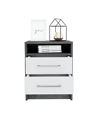 Depot E-shop Leyva Nightstand, Two Drawers, Superior Top