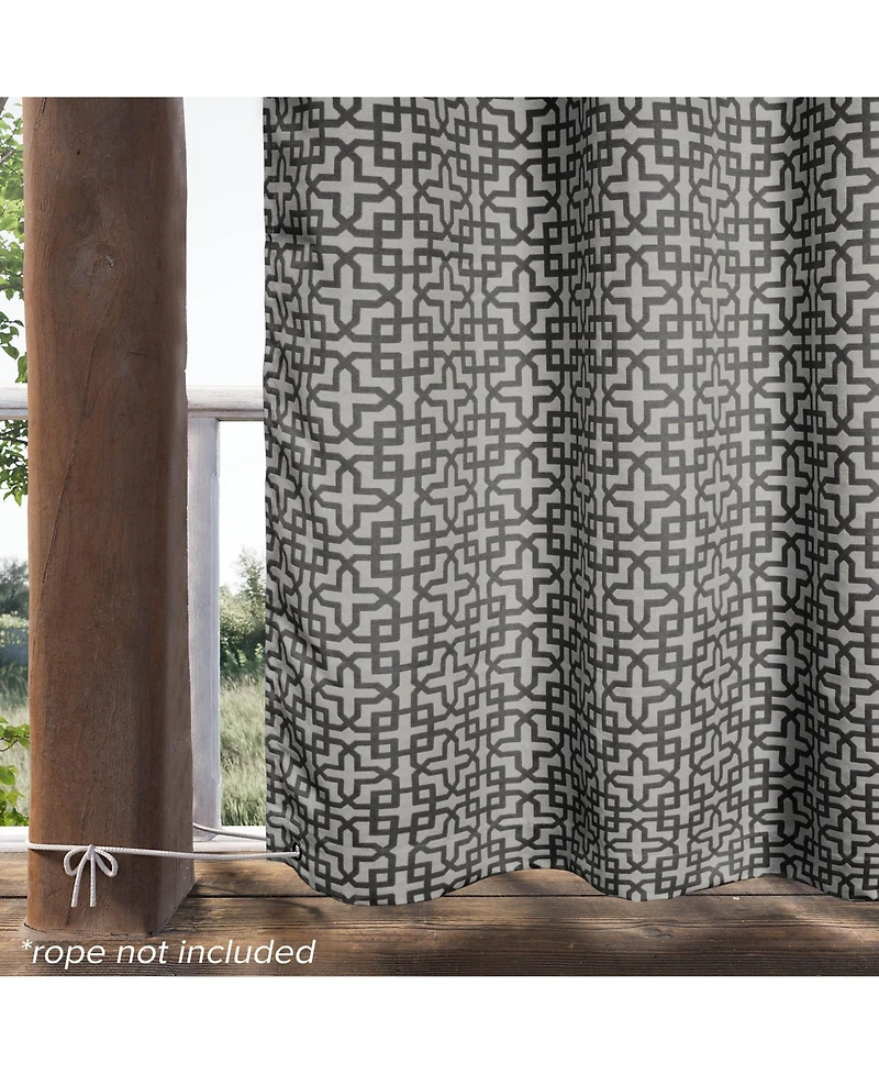 Outdoor Window Covering Cabana Trellis Grommet Single Panel, 52"Wx 84"L