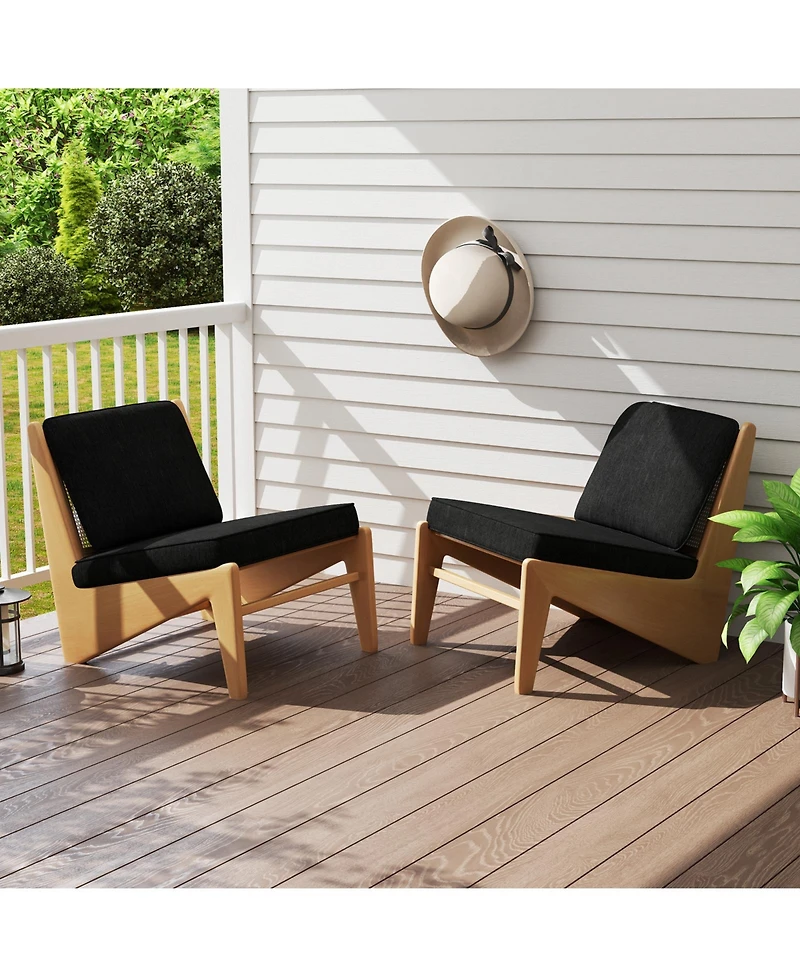 Slickblue 2-Pack Outdoor Patio Cushion Set with Removable Covers