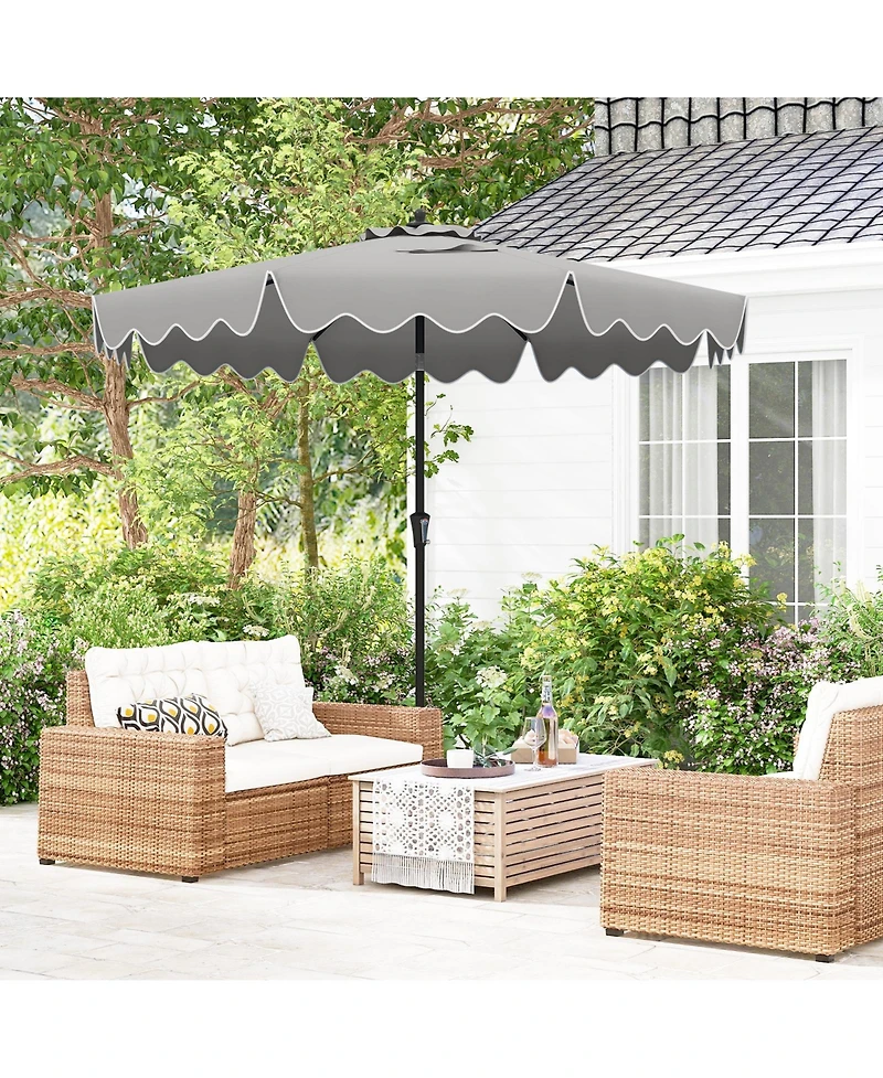 Patio Umbrella with Crank Handle and Push Button Tilt