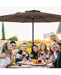 Patio Umbrella with Crank Handle and 8 Sturdy Ribs for Outdoor Shade