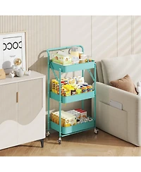 4 tier Rolling Utility Cart with Lockable Wheels