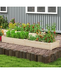 Raised Open-Ended Base Garden Bed with 2 Planter Boxes Divider
