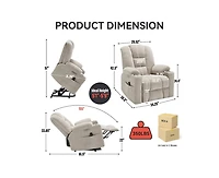 Casainc Power Lift Recliner Chair with Massage Heavy Duty Motion Usb and Type C Ports
