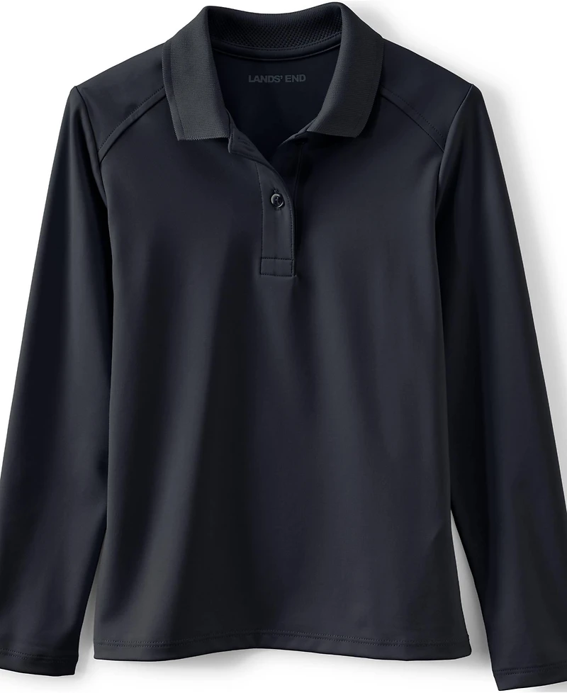 Lands' End Girls Long Sleeve Feminine Fit Rapid Dry Polo Shirt