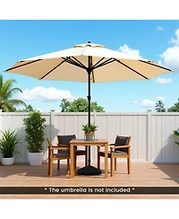 Water and Sand Filled Outdoor Umbrella Stand with Shell Texture and 3 Coupler Sizes