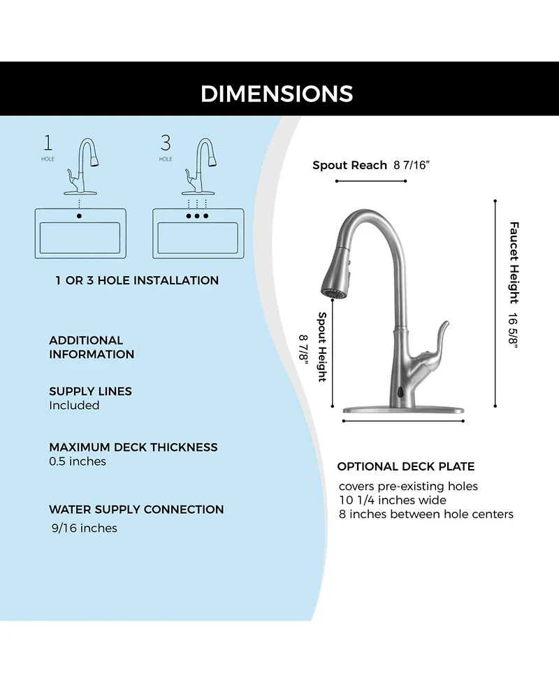Pull Down Touchless Single Handle Kitchen Faucet