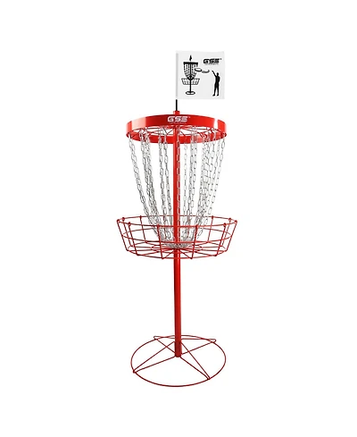 Deluxe 24-Chain Disc Golf Targets Basket, Metal Flying Practice Basket (Black/Blue/Orange/Red)